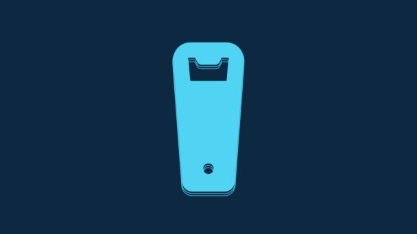 Blue Bottle Opener Icon Isolated Blue Background Video Motion Graphic — Stock video