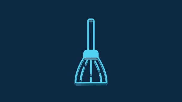 Blue Handle Broom Icon Isolated Blue Background Cleaning Service Concept — Vídeo de Stock