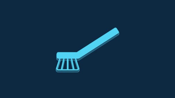 Cepillo Azul Para Icono Limpieza Aislado Sobre Fondo Azul Servicio — Vídeo de stock