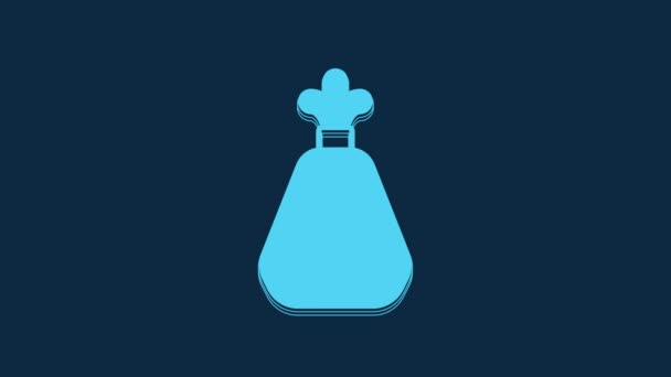 Blue Garbage Bag Icon Isolated Blue Background Video Motion Graphic — Vídeo de Stock