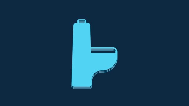 Blue Toilet Bowl Icon Isolated Blue Background Video Motion Graphic — Wideo stockowe