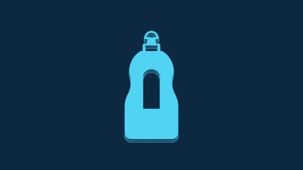 Blue Dishwashing Liquid Bottle Icon Isolated Blue Background Liquid Detergent — Αρχείο Βίντεο