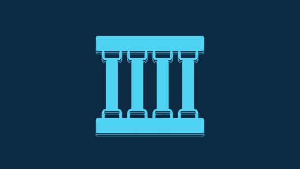 Ікона Синьої Язниці Ізольована Синьому Тлі Відеографічна Анімація — стокове відео