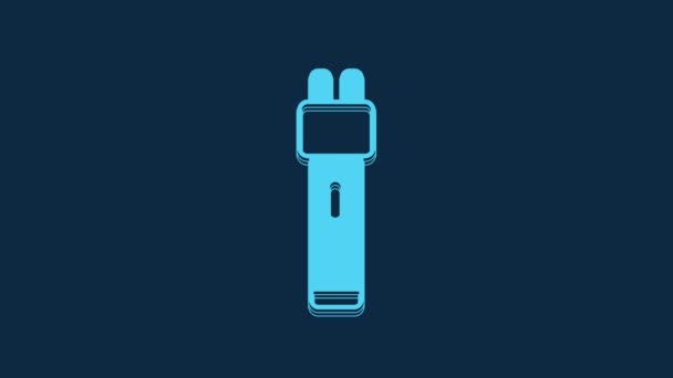 Ікона Електричного Шокера Синьої Поліції Ізольована Синьому Фоні Шокер Захисту — стокове відео