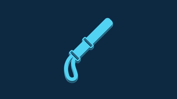 Blue Police Rubber Baton Icon Isolated Blue Background Rubber Truncheon — Stock video
