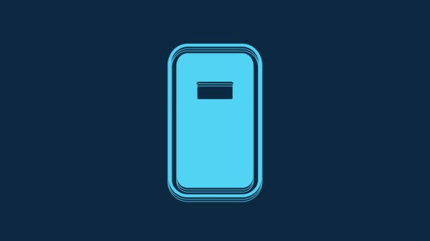 Blue Police Assault Shield Icon Isolated Blue Background Video Motion — Stok video