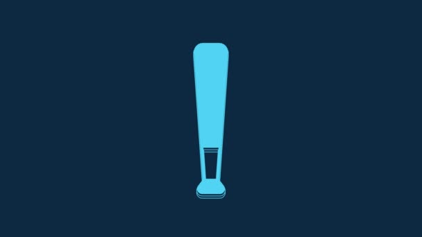 Blue Baseball Bat Icon Isolated Blue Background Video Motion Graphic — Αρχείο Βίντεο