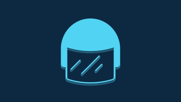 Blue Police Helmet Icon Isolated Blue Background Military Helmet Video — Stock Video