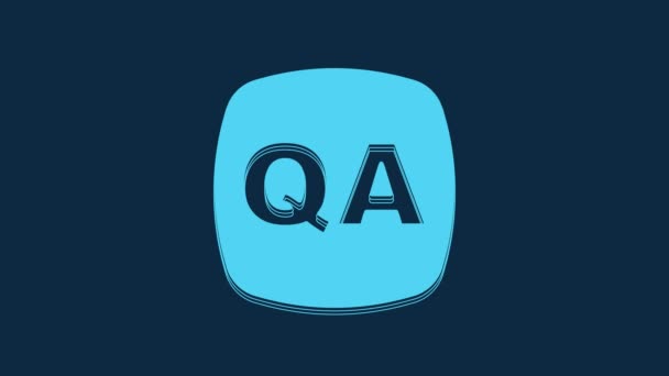 Blue Speech Bubbles Question Answer Icon Isolated Blue Background Dan — Stok Video