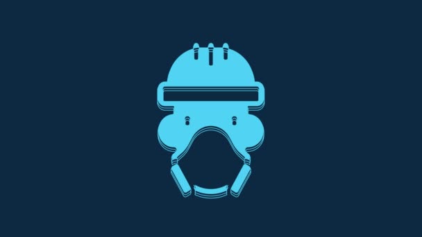 Blue Nuclear Power Plant Worker Wearing Protective Clothing Icon Isolated — Stock Video