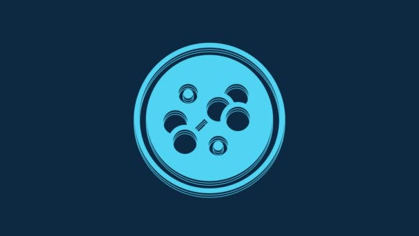 Blue Molecule Icon Isolated Blue Background Structure Molecules Chemistry Science — Vídeo de Stock
