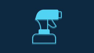Blue Paint spray gun icon isolated on blue background. 4K Video motion graphic animation.