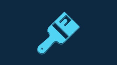 Blue Paint brush icon isolated on blue background. 4K Video motion graphic animation.
