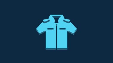 Blue Shirt icon isolated on blue background. 4K Video motion graphic animation.