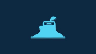 Blue Tree stump icon isolated on blue background. 4K Video motion graphic animation.