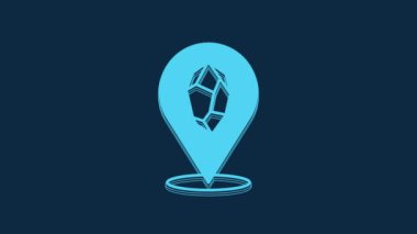 Blue Magic stone icon isolated on blue background. Fantasy crystal. Jewelry gem for game. 4K Video motion graphic animation.