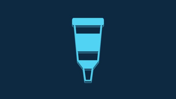 Tubo Azul Com Ícone Paleta Tinta Isolado Fundo Azul Animação — Vídeo de Stock