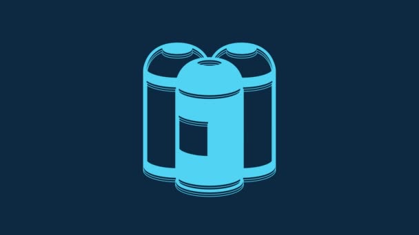 Blue Paint Spray Can Icon Isolated Blue Background Video Motion — Wideo stockowe