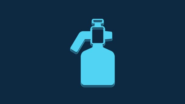 Blue Paint Spray Gun Icon Isolated Blue Background Video Motion — Stockvideo