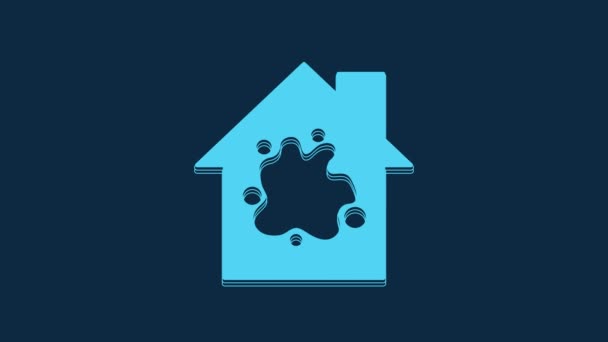 Niebieski Malowanie Ikony Domu Izolowane Niebieskim Tle Animacja Graficzna Ruchu — Wideo stockowe