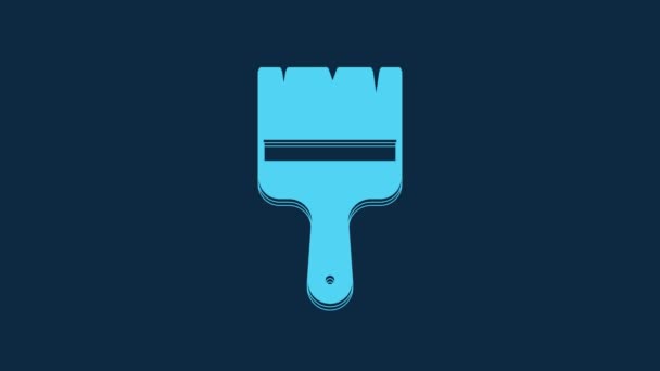 Blue Paint Brush Icon Isolated Blue Background Video Motion Graphic — Video
