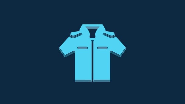 Blue Shirt Icon Isolated Blue Background Video Motion Graphic Animation — Vídeos de Stock