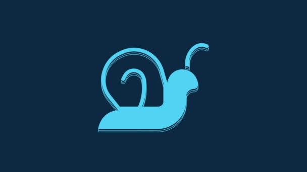 Ikona Blue Snail Izolované Modrém Pozadí Grafická Animace Pohybu Videa — Stock video