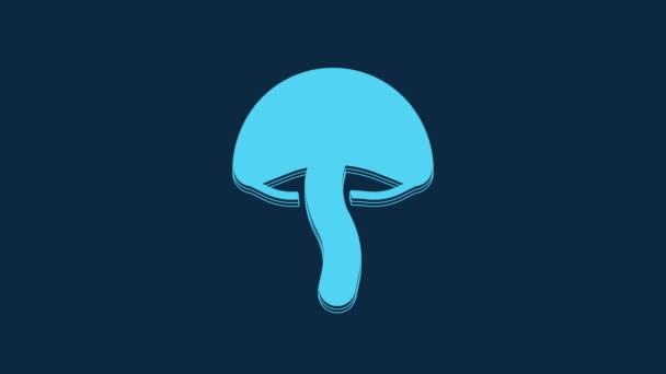 Blue Mushroom Icoon Geïsoleerd Blauwe Achtergrond Video Motion Grafische Animatie — Stockvideo