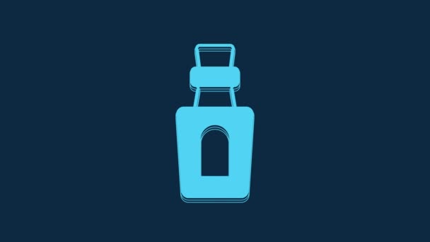 Blue Bottle Potion Icon Isolated Blue Background Flask Magic Potion — Stockvideo