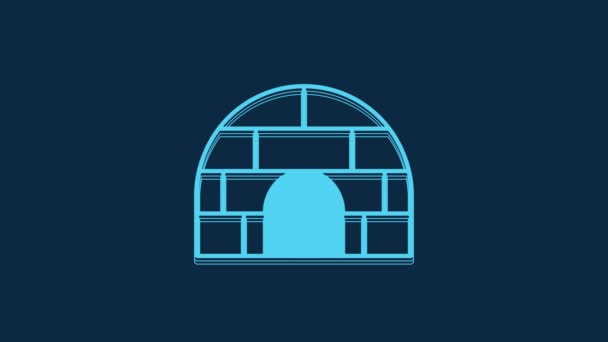 Blue Igloo Ice House Icon Isolated Blue Background Snow Home — Stock Video