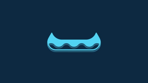Blue Kayak Paddle Icon Isolated Blue Background Kayak Canoe Fishing — Stock Video
