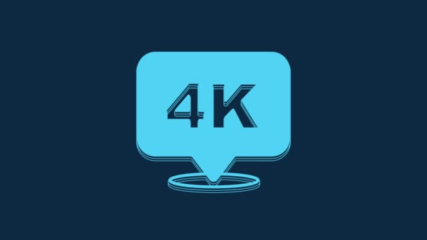 青の背景に隔離された青の4K超Hdアイコン 4Kビデオモーショングラフィックアニメーション — ストック動画
