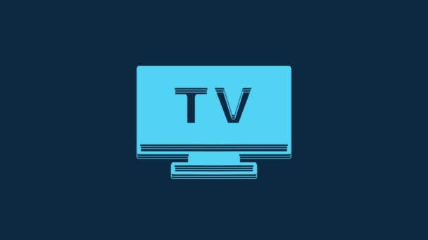 Ікона Blue Smart Ізольована Синьому Фоні Телевізійний Знак Відеографічна Анімація — стокове відео