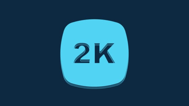 青の背景に隔離された青2KのUltra Hdアイコン 4Kビデオモーショングラフィックアニメーション — ストック動画