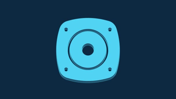 Голубая Иконка Динамика Stereo Выделена Синем Фоне Звуковые Динамики Музыкальный — стоковое видео