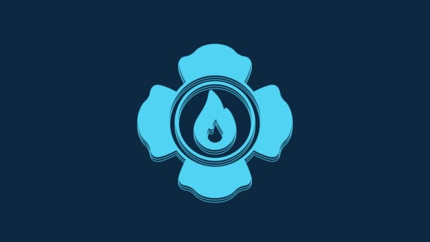 Icono Bombero Azul Aislado Sobre Fondo Azul Animación Gráfica Vídeo — Vídeo de stock