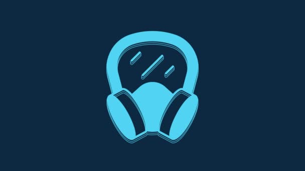 Blue Gas Mask Icon Isolated Blue Background Respirator Sign Video — 비디오