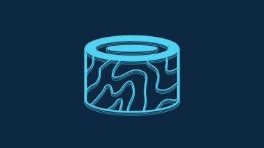 Blue Tree stump icon isolated on blue background. 4K Video motion graphic animation.