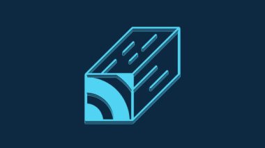 Mavi tahta kiriş ikonu mavi arkaplanda izole edildi. Kereste kalası. 4K Video hareketli grafik canlandırması.