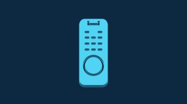 Blue Remote control icon isolated on blue background. 4K Video motion graphic animation.