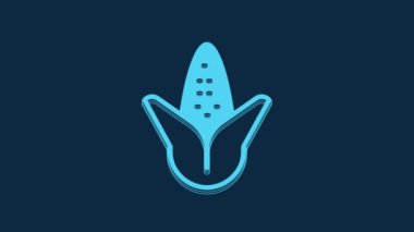 Blue Corn icon isolated on blue background. 4K Video motion graphic animation.