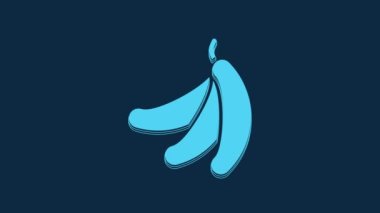 Blue Banana icon isolated on blue background. 4K Video motion graphic animation.