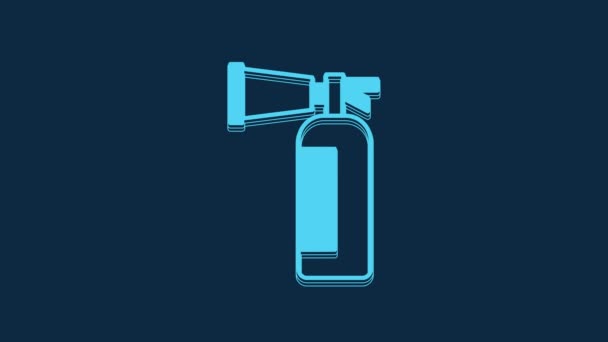 Значок Голубой Огнетушитель Выделен Синем Фоне Видеографическая Анимация — стоковое видео