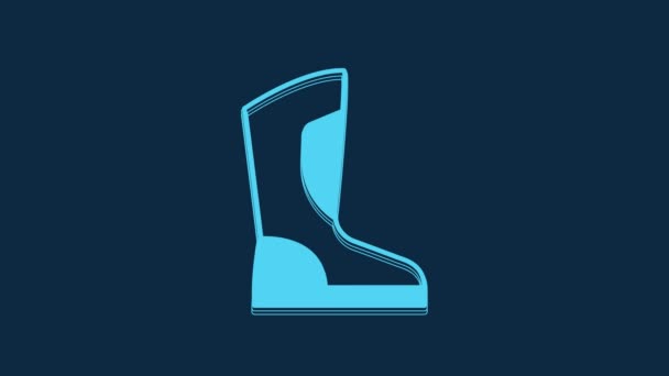 Blue Fire Boots Icon Isolated Blue Background Video Motion Graphic — Stock Video