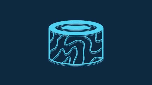 Blue Tree Stump Icon Isolated Blue Background Video Motion Graphic — Stock videók