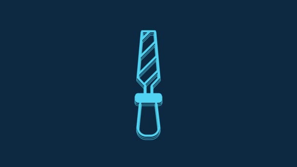 Blue Rasp Metal File Icon Isolated Blue Background Rasp Working — Vídeo de stock