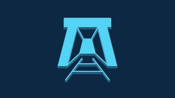 Icono Entrada Mina Azul Aislado Sobre Fondo Azul Animación Gráfica — Vídeo de stock