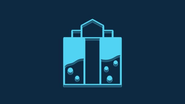 Modrý Důl Vstupní Ikona Izolované Modrém Pozadí Grafická Animace Pohybu — Stock video