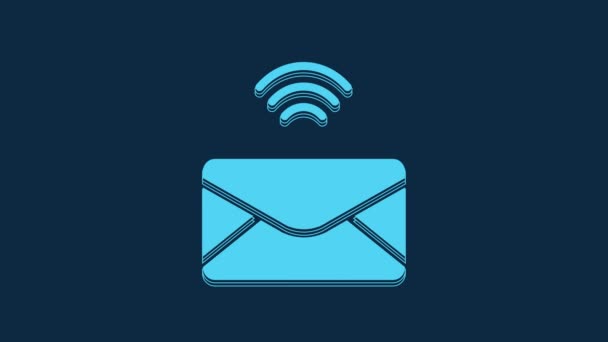 Blue Mail Mail Icon Isolated Blue Background Envelope Symbol Mail — 图库视频影像