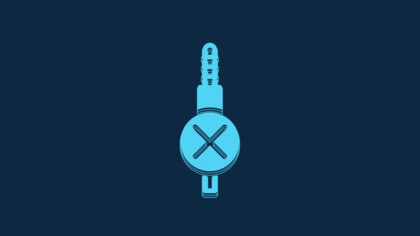 Azul Hay Icono Audio Jack Aislado Sobre Fondo Azul Cable — Vídeos de Stock